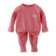 thumbnail image 1 of TAIAOJING Girls Boys Toddler Soft Pajamas Toddler Soild Long Sleeve Kid Sleepwear Sets 12-18 Months, 1 of 3