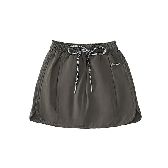 TAIAOJING Girls Cargo Skirts For Toddlers Kids High Waist Elastic Waistband Split Hem Casual Summer Skirts For Daily Wear Outdoor Play And Party Cozy 5-6Y