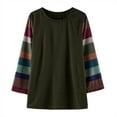 thumbnail image 1 of TAIAOJING Girls Crop Top Long Sleeve Fall T Shirt Kids Fashion Top Shirt Color Block Striped Casual Tunic Tops Loose Crewneck Blouse T-Shirt Tee 8-9 Years, 1 of 4