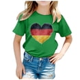 thumbnail image 1 of TAIAOJING Girls Crop Top Short Sleeve Summer T Shirt Kid Flag Of Germany Print Round Neck T Shirt Floral Fashion Trend Bottoming Shirt Tops 4-5 Years, 1 of 4