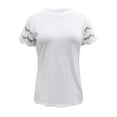 thumbnail image 1 of TAIAOJING Girls Crop Top Short Sleeve Summer T Shirt Kids Toddler Baby Spring Summer Lace Solid Loose Casual Tee Shirt 11-12 Years, 1 of 4