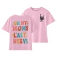 thumbnail image 1 of TAIAOJING Girls Crop Top Short Sleeve Summer T Shirt T Shirt For Kid Cute Print Tops Size 100 To 160 Mom Love T Shirt Daily Wear Tops 11-12 Years, 1 of 5