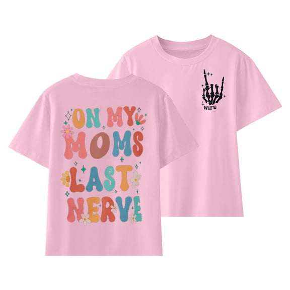 TAIAOJING Girls Crop Top Short Sleeve Summer T Shirt T Shirt For Kid Cute Print Tops Size 100 To 160 Mom Love T Shirt Daily Wear Tops 5-6 Years