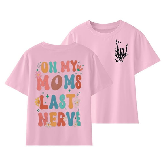 TAIAOJING Girls Crop Top Short Sleeve Summer T Shirt T Shirt For Kid Cute Print Tops Size 100 To 160 Mom Love T Shirt Daily Wear Tops 5-6 Years