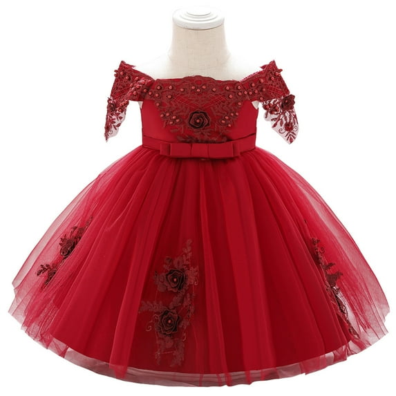 TAIAOJING Girls Dress Baby Toddler Princess Bowknot Dresse Kids Casual Floral Sleeveless Clothing Party Party Dresses