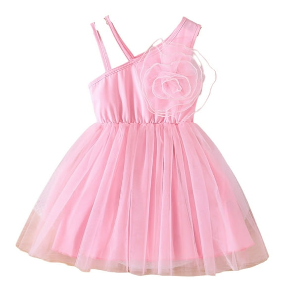 TAIAOJING Girls Dresses For Everyday Wear Comfortable Stretchy Fit O-Neck Casual Outfits Sets For Summer Toddler Kids Age 4 7 Leisure 6-7Y