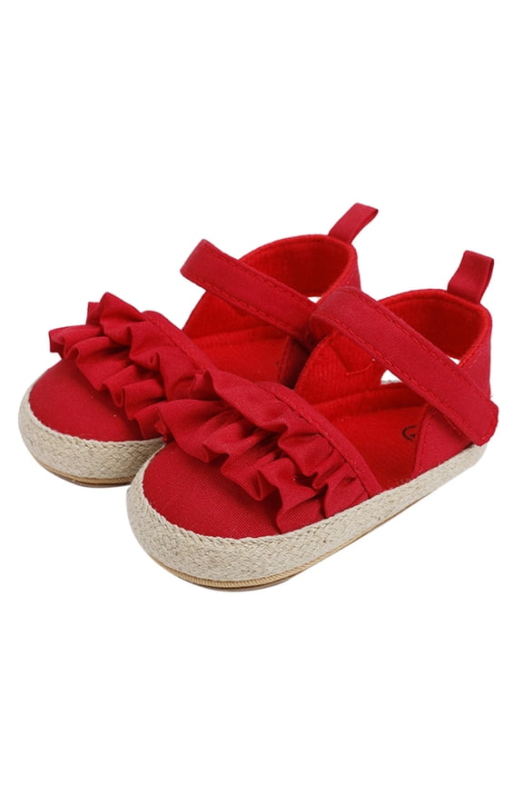 Girls First Walker Sandals Ruffles Shoes Shoes Summer Toddler Flat Sandals Non- Shoe