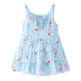 thumbnail image 1 of TAIAOJING Girls Floral Dress Toddler Kids Girls Flowers Sleeveless Casual Beach Princess Dresses 6-7 Years, 1 of 3