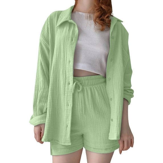 TAIAOJING Girls Outfits Sets Casual Summer Fall Outfits Sets Shirt Shorts Outfits Sets For Kids Toddler Girls Comfortable Solid Color Loose Fit Daily Wear School Playground Holiday 7-8Y