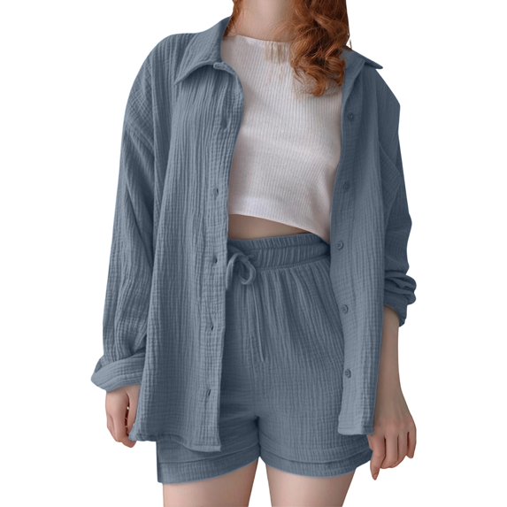 TAIAOJING Girls Outfits Sets Casual Summer Fall Outfits Sets Shirt Shorts Outfits Sets For Kids Toddler Girls Comfortable Solid Color Loose Fit Daily Wear School Playground Classic 5-6Y