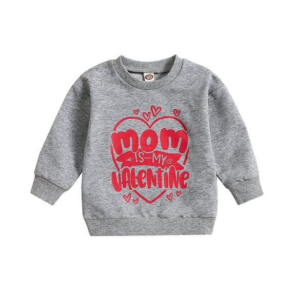 TAIAOJING Girls Oversized Sweatshirt Toddler Baby Boys Valentine's Day Letter Print Long Sleeve Tops Kids Clothes 3-4 Years