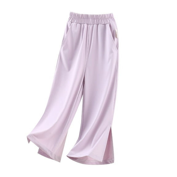 TAIAOJING Girls Pants Summer Lightweight Wide Leg Casual Outfits Sets For Toddler To Teen Birthday 3-4Y
