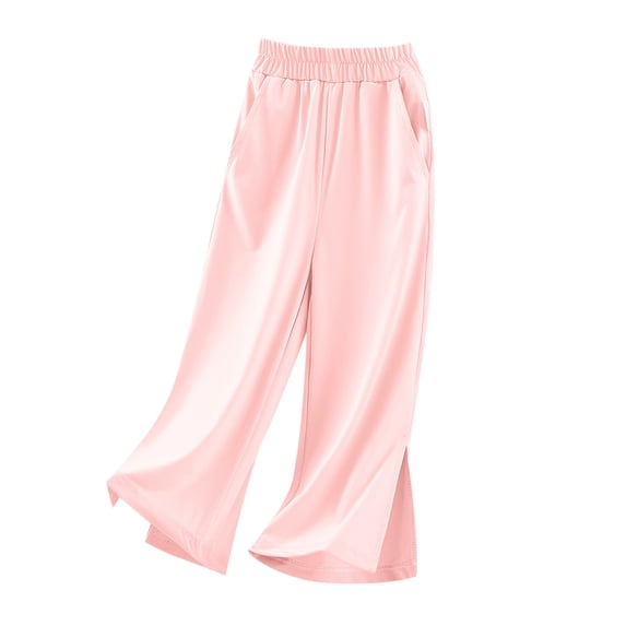 TAIAOJING Girls Pants Summer Lightweight Wide Leg Casual Outfits Sets For Toddler To Teen Cozy 4-5Y