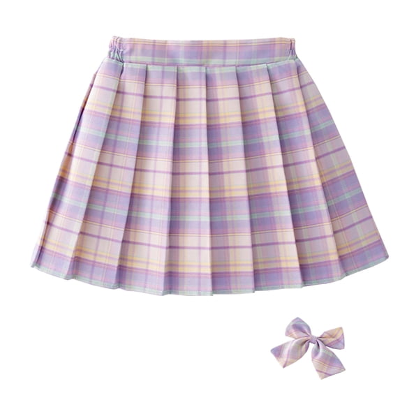 TAIAOJING Girls Skirts Autumn Plaid Children's Skirts Primary School Girls Children Autumn Half Pleated Skirt Suit For 4-5 Years