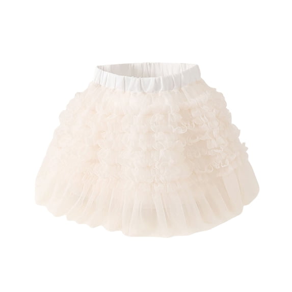 TAIAOJING Girls Skirts Toddler Baby Casual Party Layered Tutu Dress For 12 Months To 7 Years Soft Stretchy Waist Comfortable Everyday Wear Holiday 4-5Y