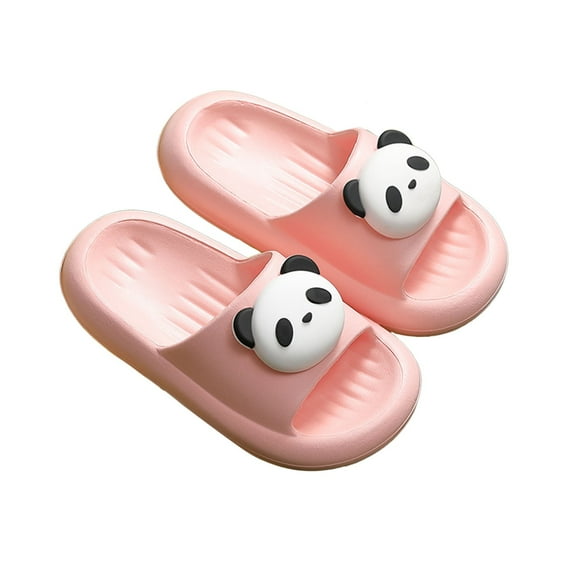 TAIAOJING Girls Slippers Soft EVA Indoor Outdoor Casual Comfortable Panda Print On Shoes For Toddler Kids Ages 2-12 Cozy 7-8Y