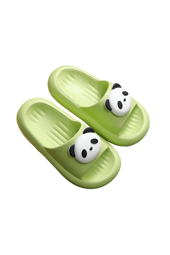 Girls Slippers Soft EVA Indoor Outdoor Casual Comfortable Panda Print On Shoes For Toddler Kids Ages 2-12 Relaxed Fit 5.5-6Y