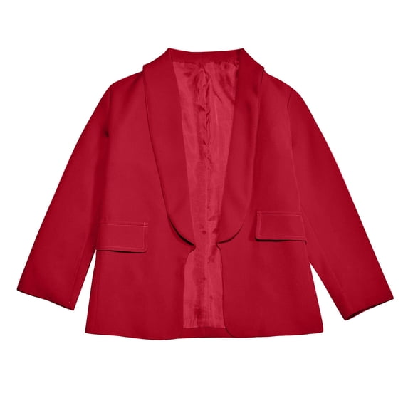 TAIAOJING Girls Solid Blazer Jacket Long Sleeve Shawl Formal Suit Jacket Open Front Inner Pocket For Kids 3-4 Years