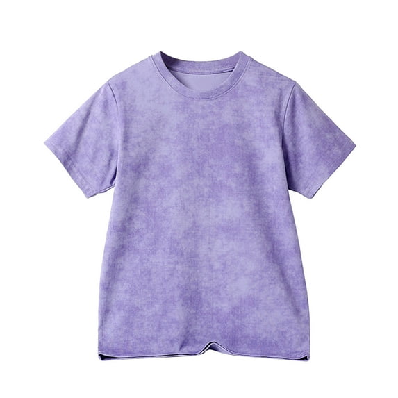 TAIAOJING Girls Summer Tops Kids Casual Children's Summer Batik Printed Quick Drying Tops Boys Short Sleeved T Shirt 8-9 Years