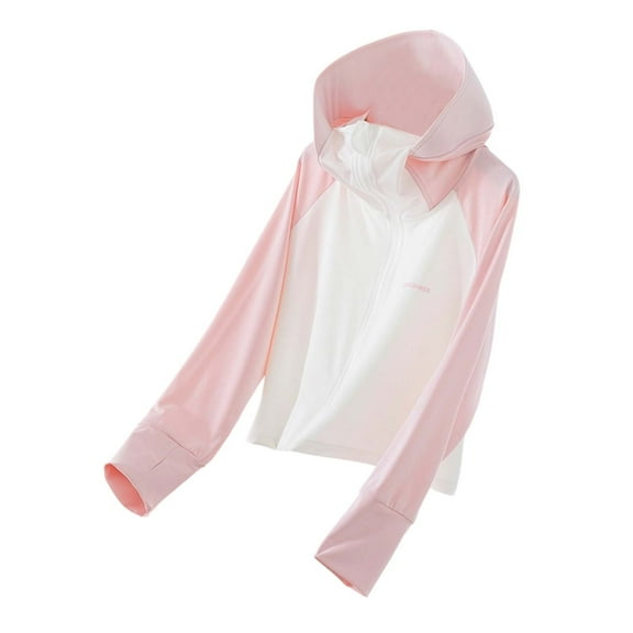 TAIAOJING Girls Sun Jacket Lightweight Sunscreen Hoodie Toddler Summer Sun Protection Outwear Breathable Coat Lightweight Blocking Outerwear Kids Soft Comfortable Fall Casual Wear Leisure 8-9Y