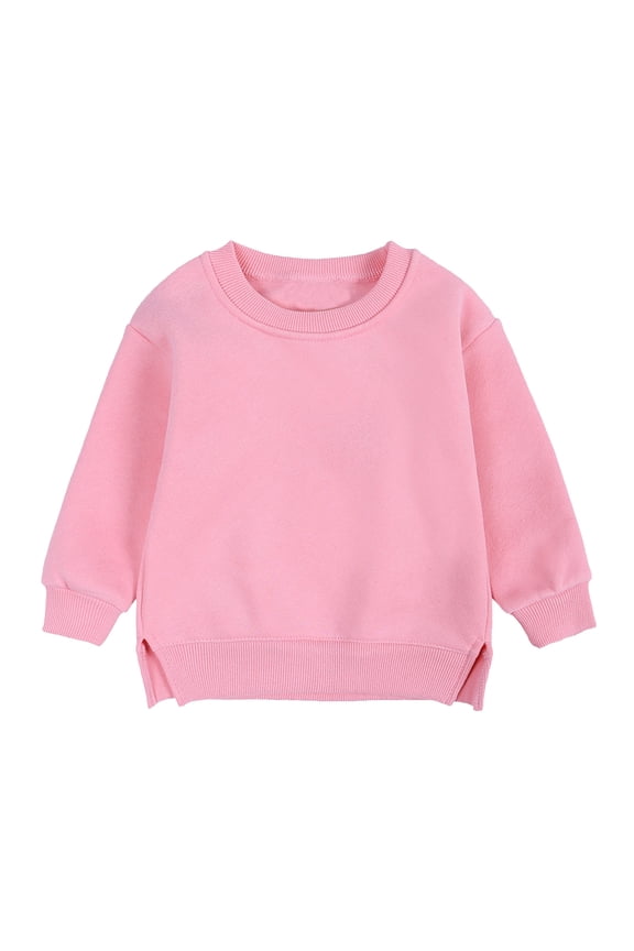 Girls Sweatshirts Long Sleeve Pullover Toddler Boys Pullover Sweatshirt Children's Solid Plus Babies Color Top Coat Tops 9-12 Months