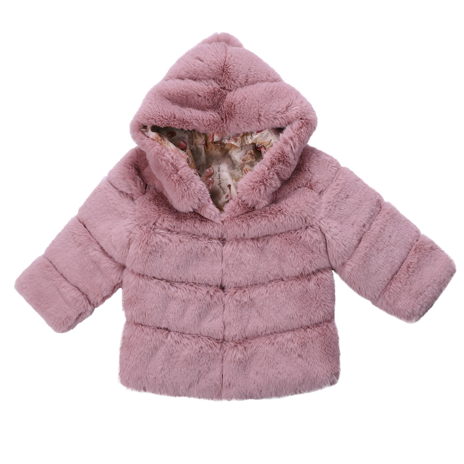 Baby Sleeve Jacket Zipper Toddler Floral Print Grils Hooded Boys Long Kids Coat