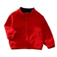 thumbnail image 1 of TAIAOJING Girls and Toddlers' Full-Zip Jacket Autumn Winter Boys Long Sleeve Solid Colour Zipper Casual Kids Windbreaker Outerwear Coat 6-8 Years, 1 of 4