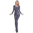 thumbnail image 1 of TAIAOJING High Stretch Unisex Full Body Catsuit Zentai Jumpsuit Shiny Smooth Transparent Bodysuit Comfort Costume, 1 of 5