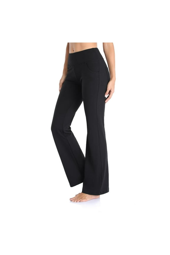 High Waisted Leggings for Women Flare Wide Straight Leg Sports Trousers Flared Trousers With Pocket For Pilates Fitness Seamless Leggings Yoga Pants