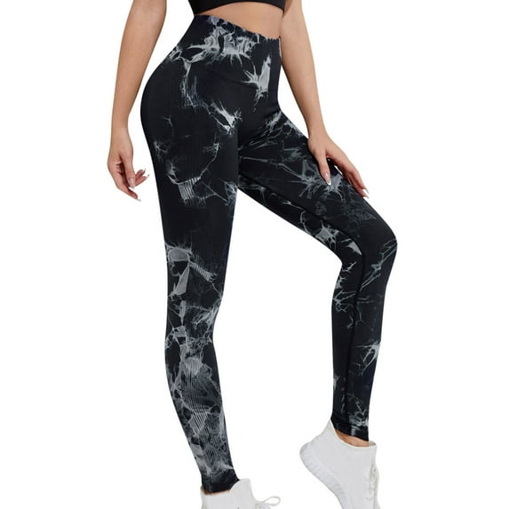 TAIAOJING High Waisted Leggings for Women Seamless Tie Dye And Tie Float Yoga Workout Pants