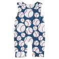 thumbnail image 1 of TAIAOJING Infant Boys Summer Sleeveless Jumpsuit Cartoon Baseball Print Outwear For Children Clothes For 3-6 Months, 1 of 7