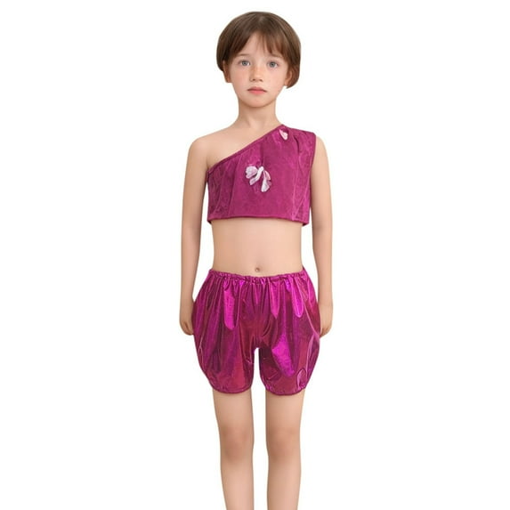 TAIAOJING Toddler Child Gold Bronzed Loose Shorts Dancing Hot Pants Cute Baby Daliywear 6-9Years