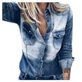 thumbnail image 1 of TAIAOJING Jackets For Women Denim Shirt Style Shirts With Pocket Coat Tops, 1 of 9