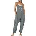 thumbnail image 1 of TAIAOJING Jumpsuits For Women Casual Summer Fashion Solid Color Dandelion Print Zippered Pocket Jumpsuit Romper Overalls, 1 of 3