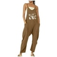 thumbnail image 1 of TAIAOJING Jumpsuits For Women Casual Summer Fashion Solid Color Dandelion Print Zippered Pocket Jumpsuit Romper Overalls, 1 of 3