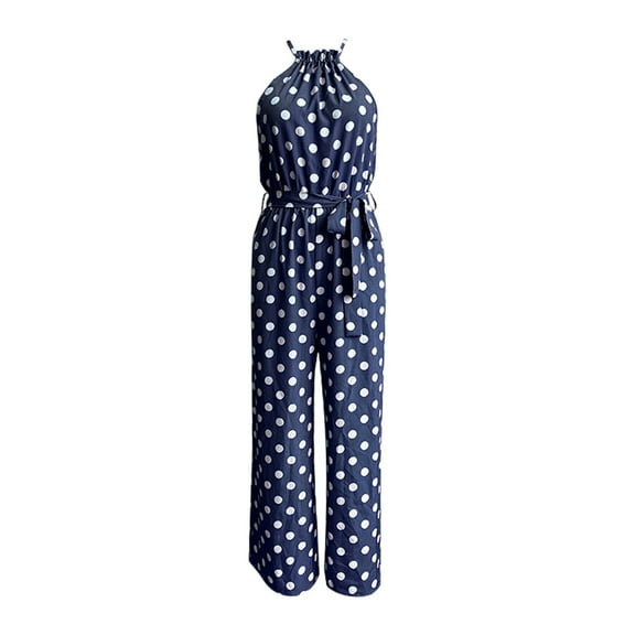TAIAOJING Jumpsuits For Women Summer Pants Loose Wide Leg Fashion Polka Dot Jumpsuit Simple And Exquisite Design