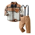 thumbnail image 1 of TAIAOJING Kid Toddler Boy Clothes Outfit Toddler Boys Long Sleeve Shirt Tops And Pants Vest Coats 3PCS Child Kids Gentleman Bowtie Set&Outfits Overalls For 5-6 Years, 1 of 9
