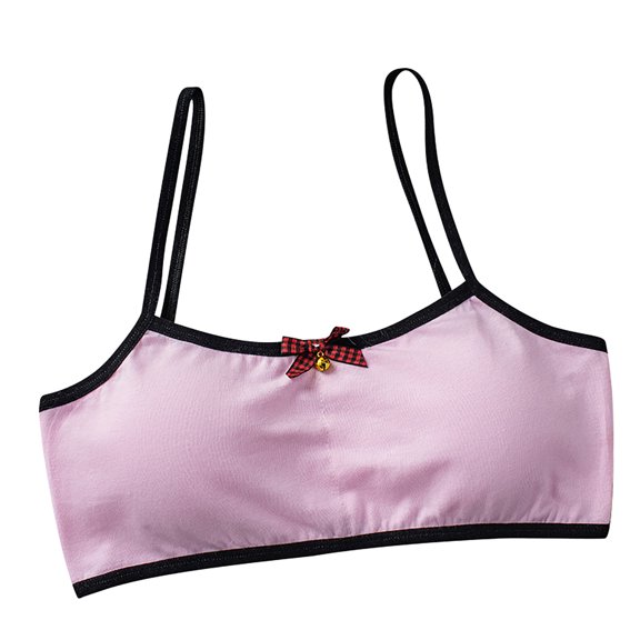 TAIAOJING Kids Back Double Mesh Bras For Girls Teen Sports Bras Comfort Soft Solid Color Bras Breathable 6-15Y