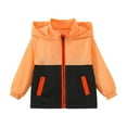 thumbnail image 1 of TAIAOJING Kids Boys Girls Patchwork Coat Hooded Jacket Toddler Windproof Zipper Outwear Tops Holiday 5-6Y, 1 of 4