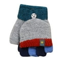 thumbnail image 1 of TAIAOJING Kids Fingerless Gloves Toddler Soft Convertible Flip Top Color Block Gloves Kids Baby Boys Girls Winter Warm Knit Fingerless Mitten, 1 of 4
