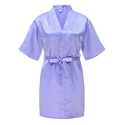 TAIAOJING Kids Girl's Satin Silky Kimono Robe for Spa Children Baby Solid Summer Kimono Robes Bathrobe Sleepwear Coat 7-9 Years
