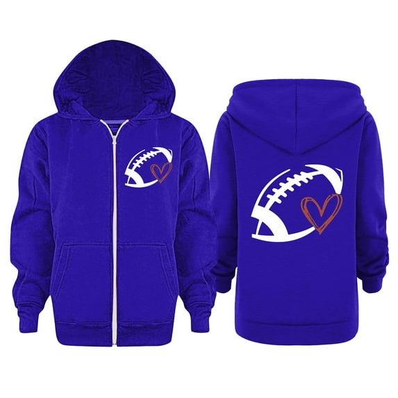 TAIAOJING Kids Girls Boys Bomber Jacket Zip-Up Baseball Football Heart Baby Long Sleeve Letter Printed Hoodie Zipper Up Sweatshirts Children Blouse With Pocket Lightweight Coat Windbreaker 11-12 Years