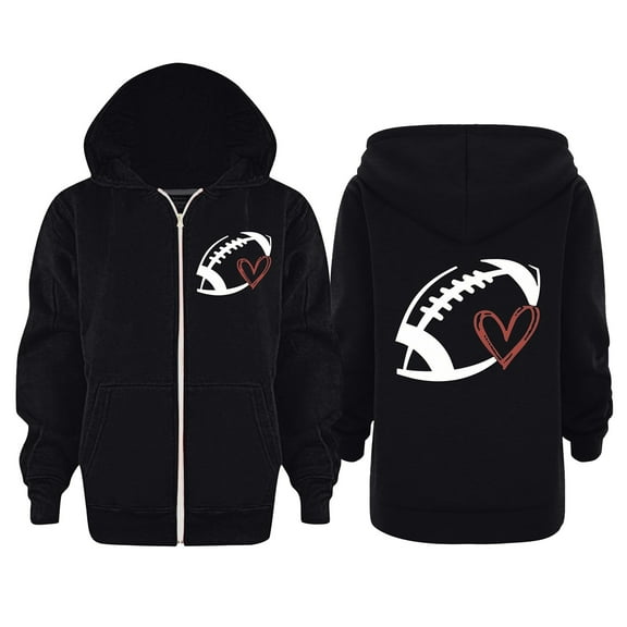 TAIAOJING Kids Girls Boys Bomber Jacket Zip-Up Baseball Football Heart Baby Long Sleeve Letter Printed Hoodie Zipper Up Sweatshirts Children Blouse With Pocket Lightweight Coat Windbreaker 4-5 Years