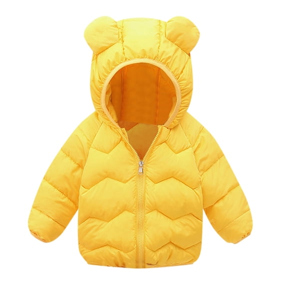 TAIAOJING Kids Girls Boys Down Puffer Jacket Full Zip Winter Down Coats for Baby Boys Girls Light Bear Hoods Outerwear Spring Fall Jackets Parka 4-5 Years
