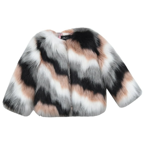 TAIAOJING Kids Girls Open Front Cardigan Girls Winter Prints Cardigans Fuzzy Lightweight Warm Coats Winter Soft Coat Outwear 8-9 Years