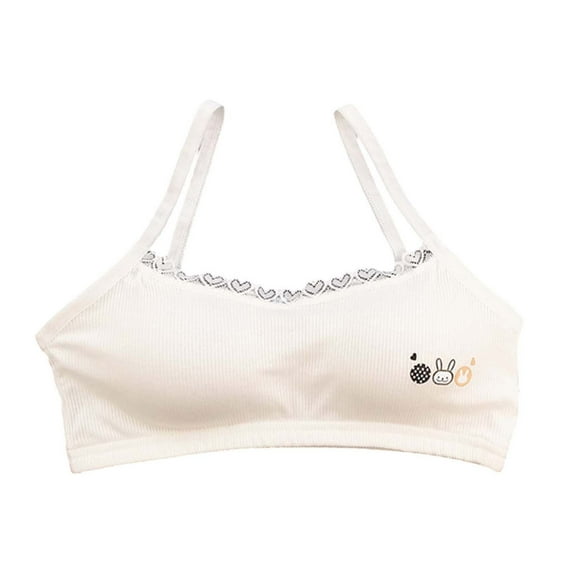 TAIAOJING Kids Girls Underwear Lace Bralette For Teens Adjustable Straps Comfortable Training Bra For Everyday Wear 10 15 Years Old Classic 10-15Y