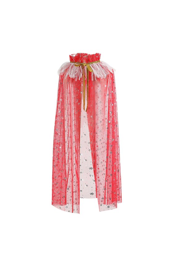 Kids Lace Cape Toddler Girls Lace Up Cape Party Robe Holiday Party Tulle Princess Cloak Fall Winter Shacket Coat