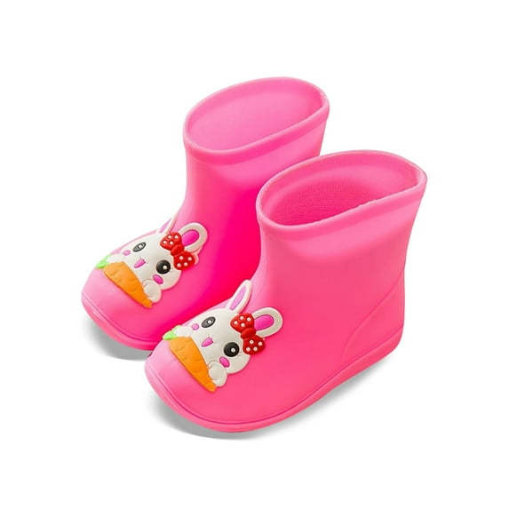 TAIAOJING Kids Rain Boots Shoes For Girls Non- Outdoor Play Shoes Comfortable Lightweight Everyday Wear Toddler Booties 2-7 Years Breathable 6-7