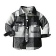 thumbnail image 1 of TAIAOJING Kids Toddler Baby Unisex Unisex Autumn Winter Plaid Tops Long Sleeve Shirt Coat Jacket Cardigan Clothes For 9-10 Years, 1 of 3