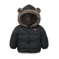thumbnail image 1 of TAIAOJING Kids Toddler Jacket Boys Girls Winter Coat Bear Ears Hooded With Pocket Two Sided Wear Thicken Windproof Zipper Warm Outwear Fall Outfits 4-5 Years, 1 of 4